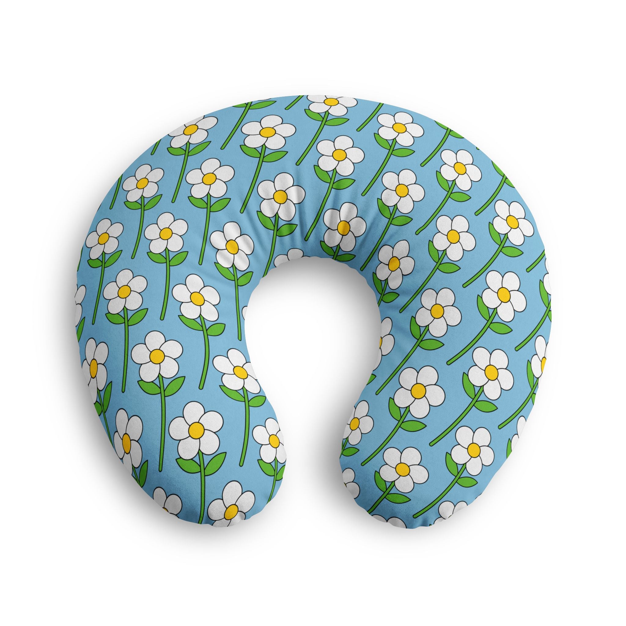 Floral Nursing Pillow Cover (Blue)