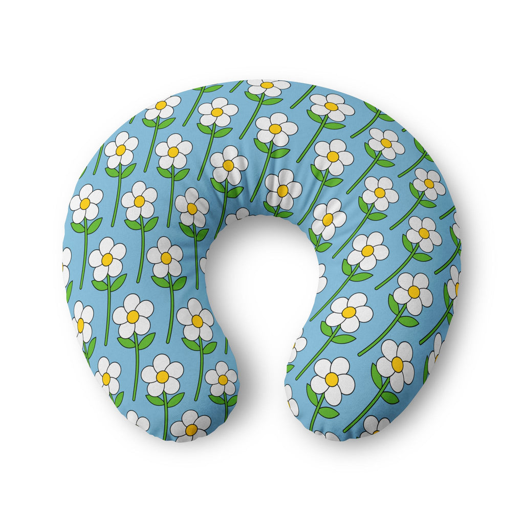 Floral Nursing Pillow Cover (Blue)