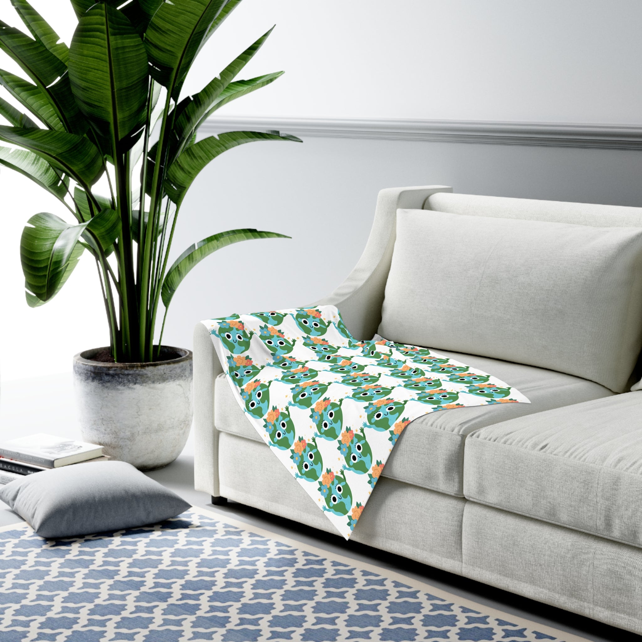 Earthy Pattern Baby Swaddle (White)