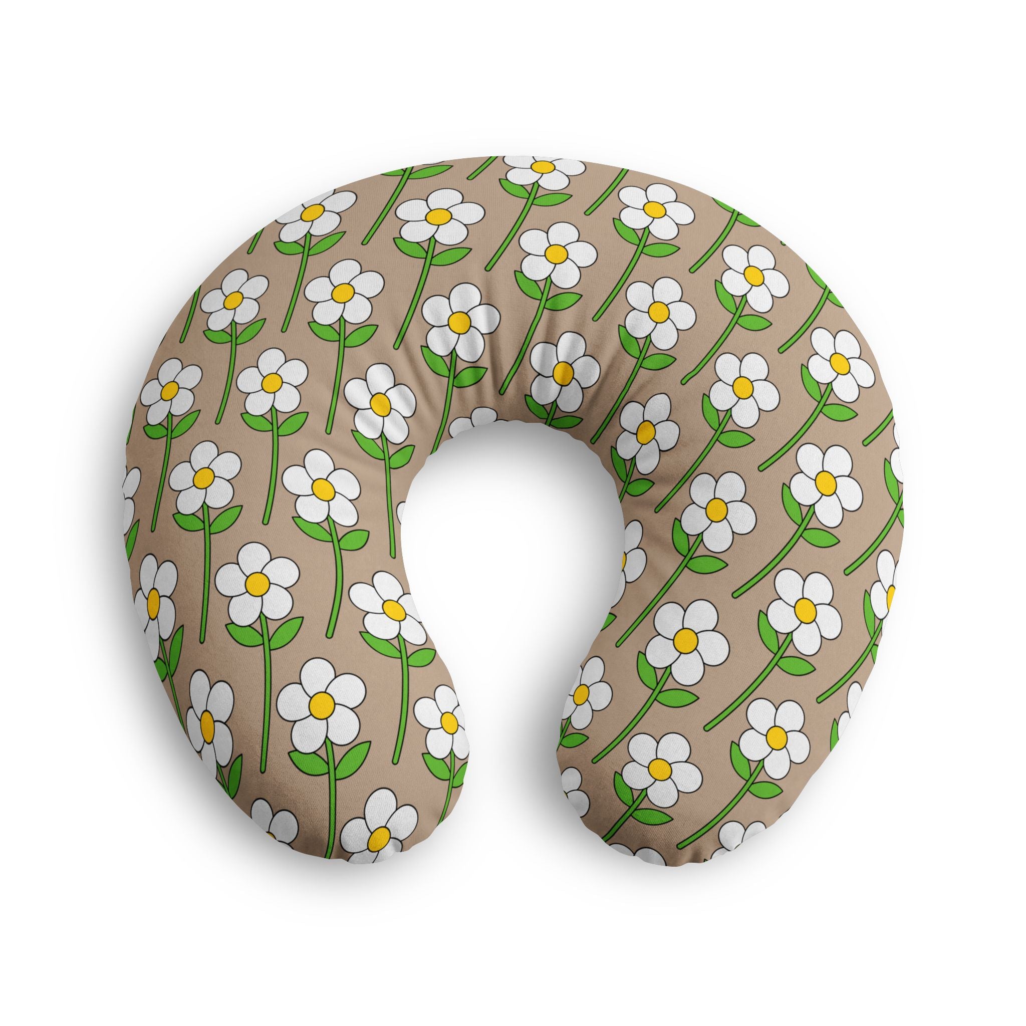 Floral Nursing Pillow Cover (Beige)