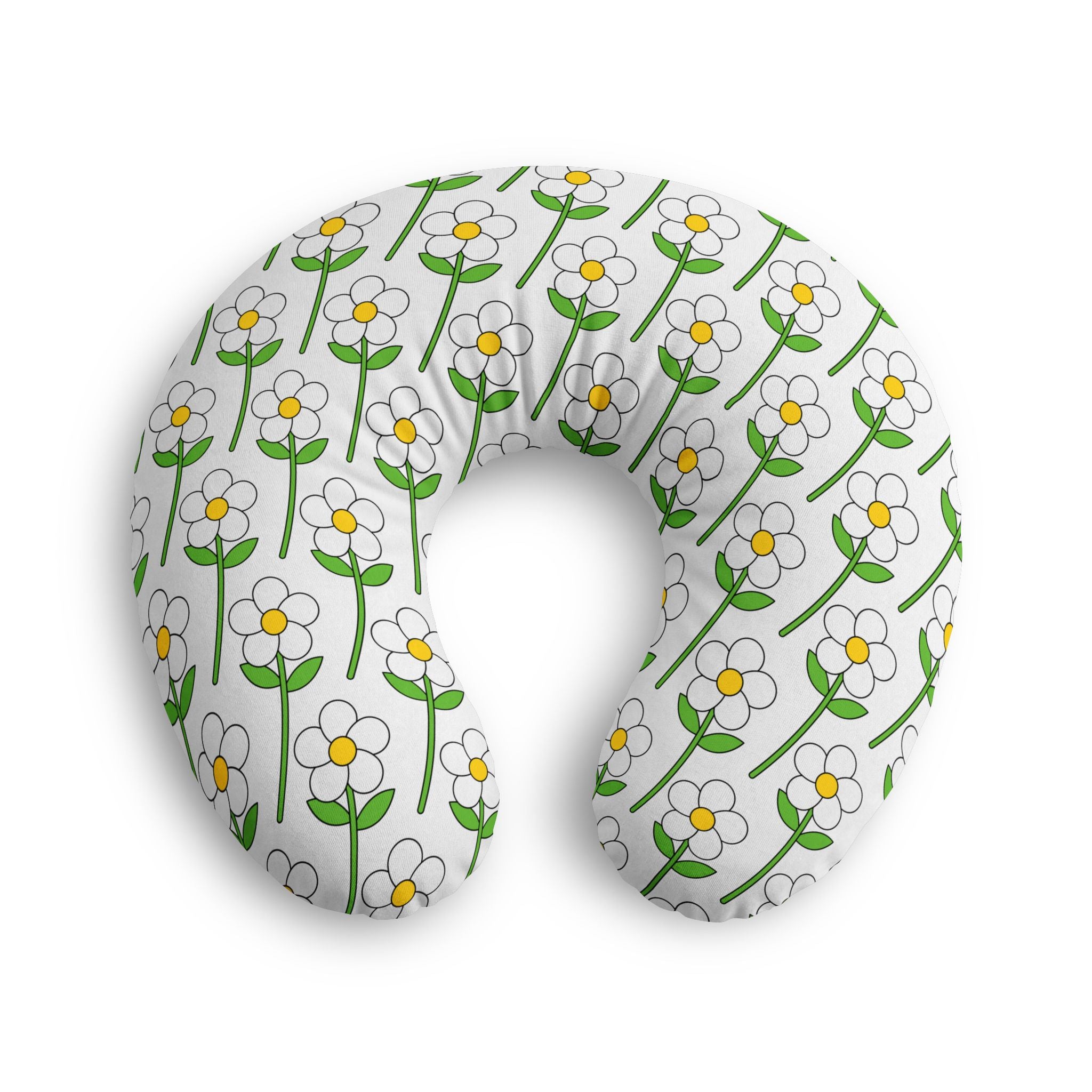 Floral Nursing Pillow Cover (White)