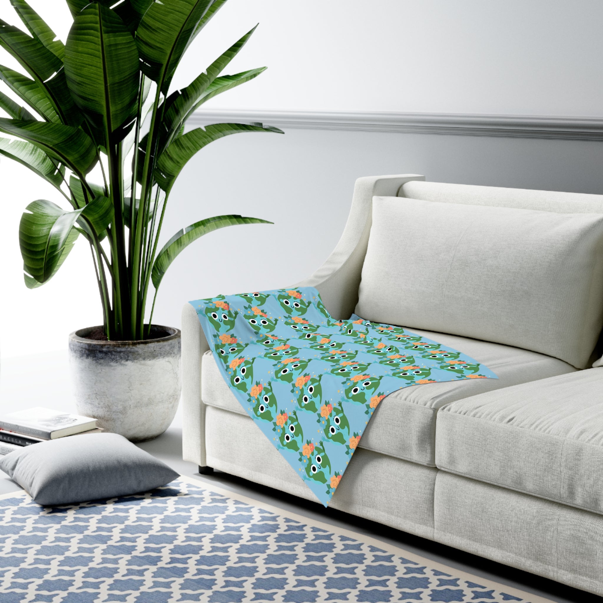 Earthy Pattern Baby Swaddle (Blue)