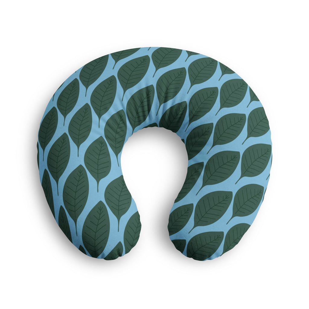 Leafy Nursing Pillow Cover (Blue)