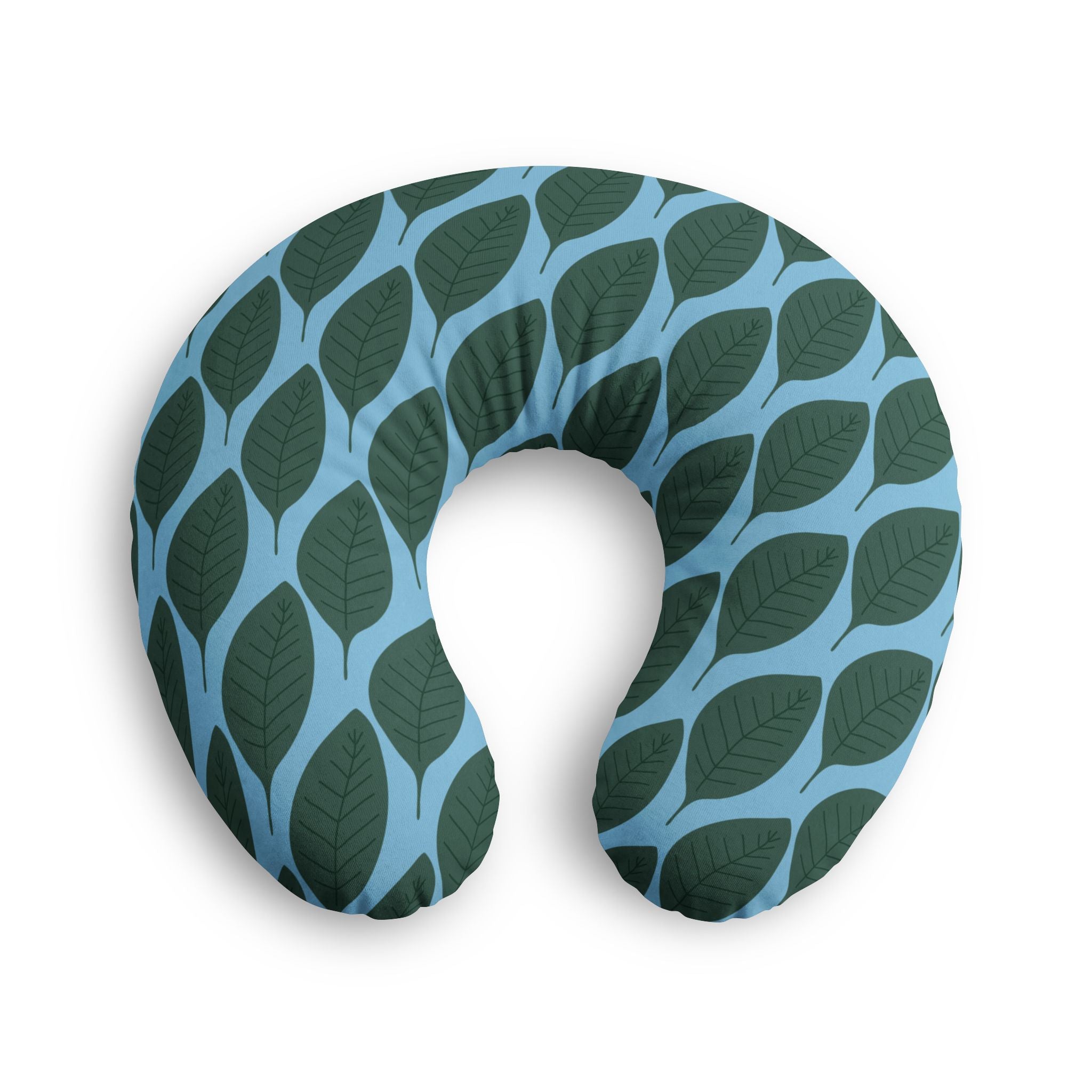 Leafy Nursing Pillow Cover (Blue)