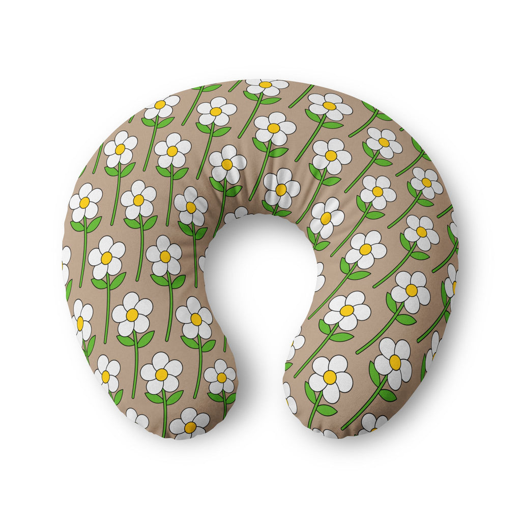 Floral Nursing Pillow Cover (Beige)