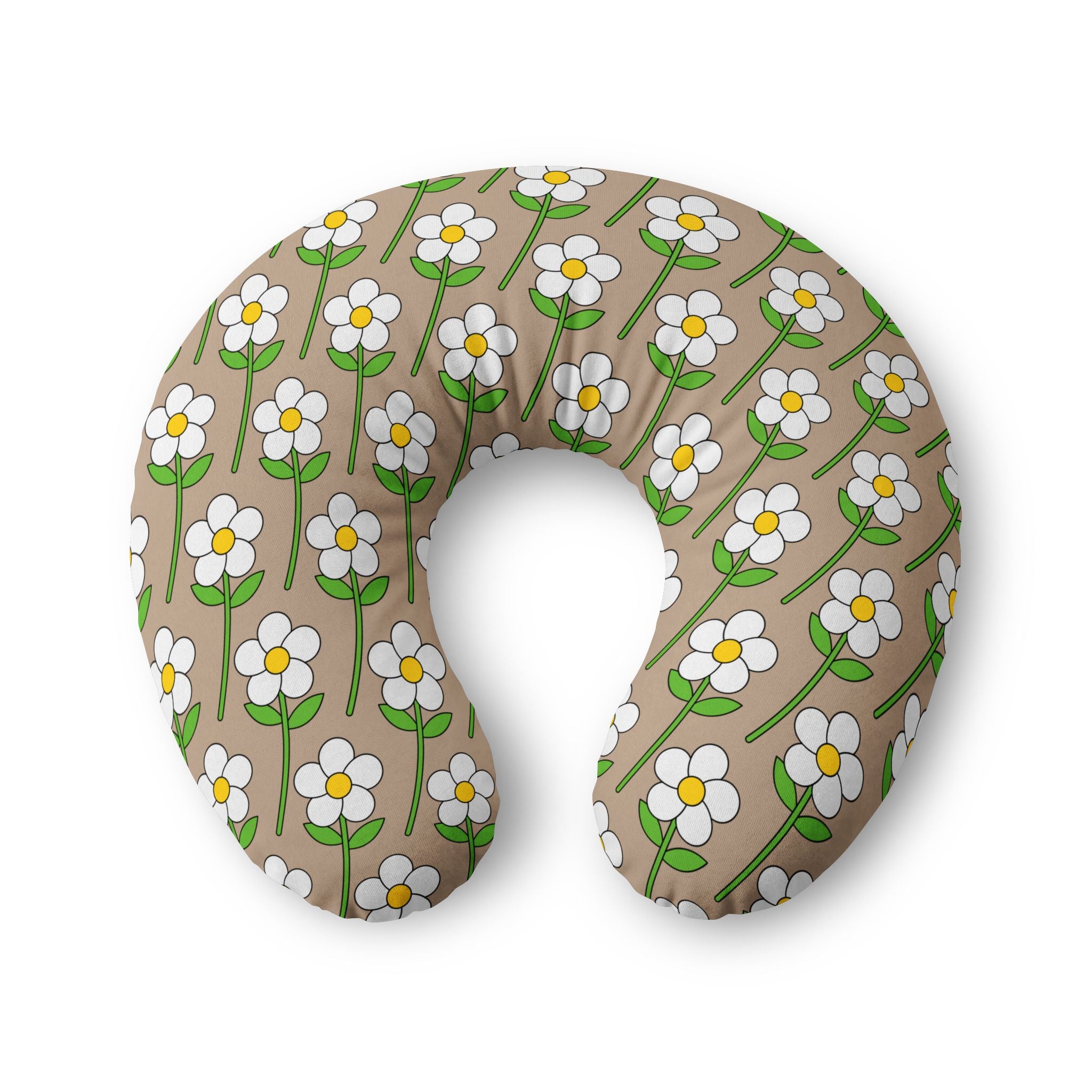 Floral Nursing Pillow Cover (Beige)