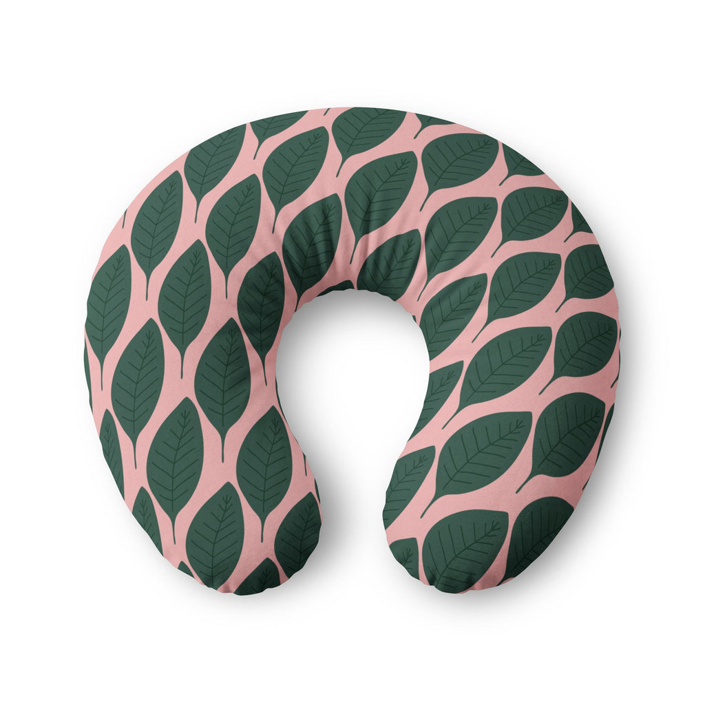 Leafy Nursing Pillow Cover (Pink)