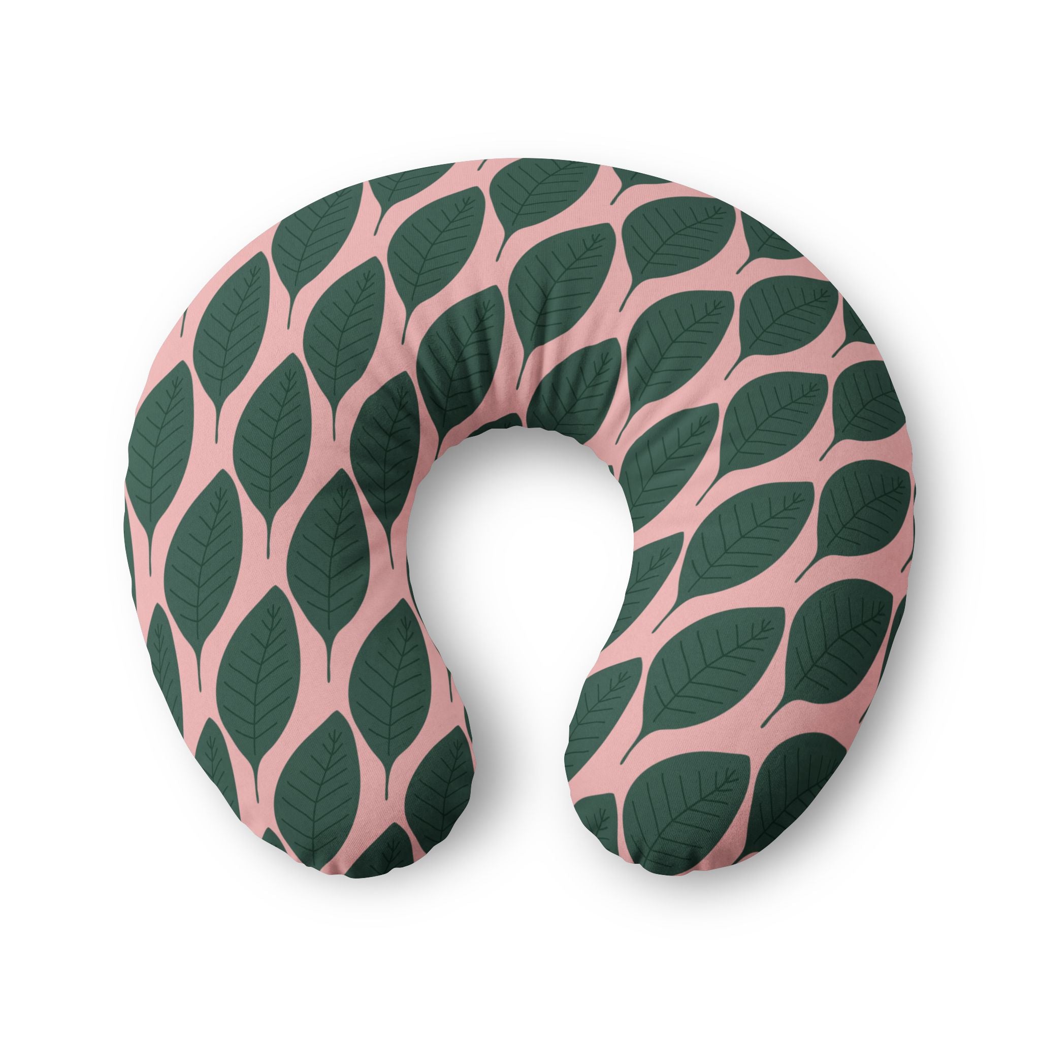 Leafy Nursing Pillow Cover (Pink)