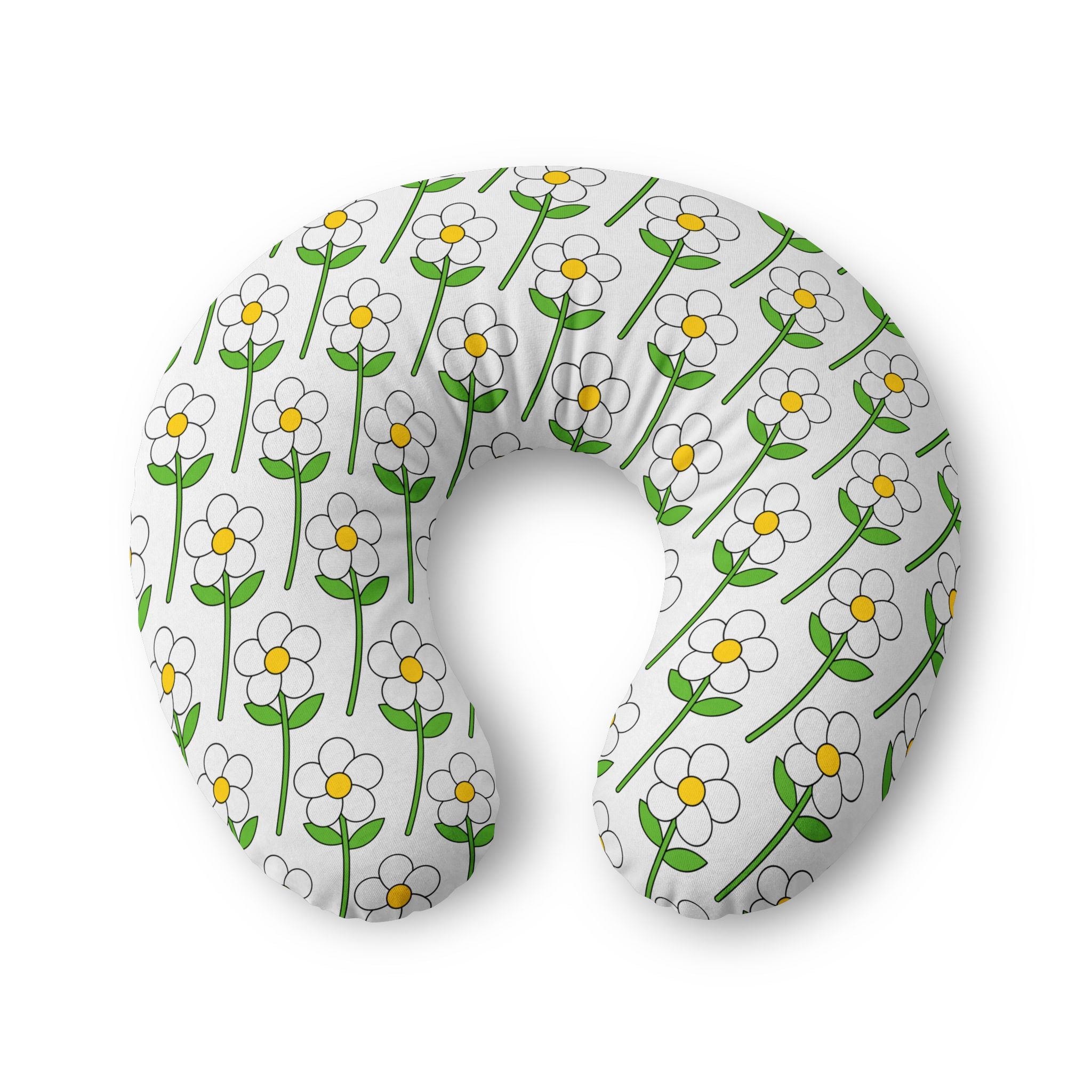 Floral Nursing Pillow Cover (White)