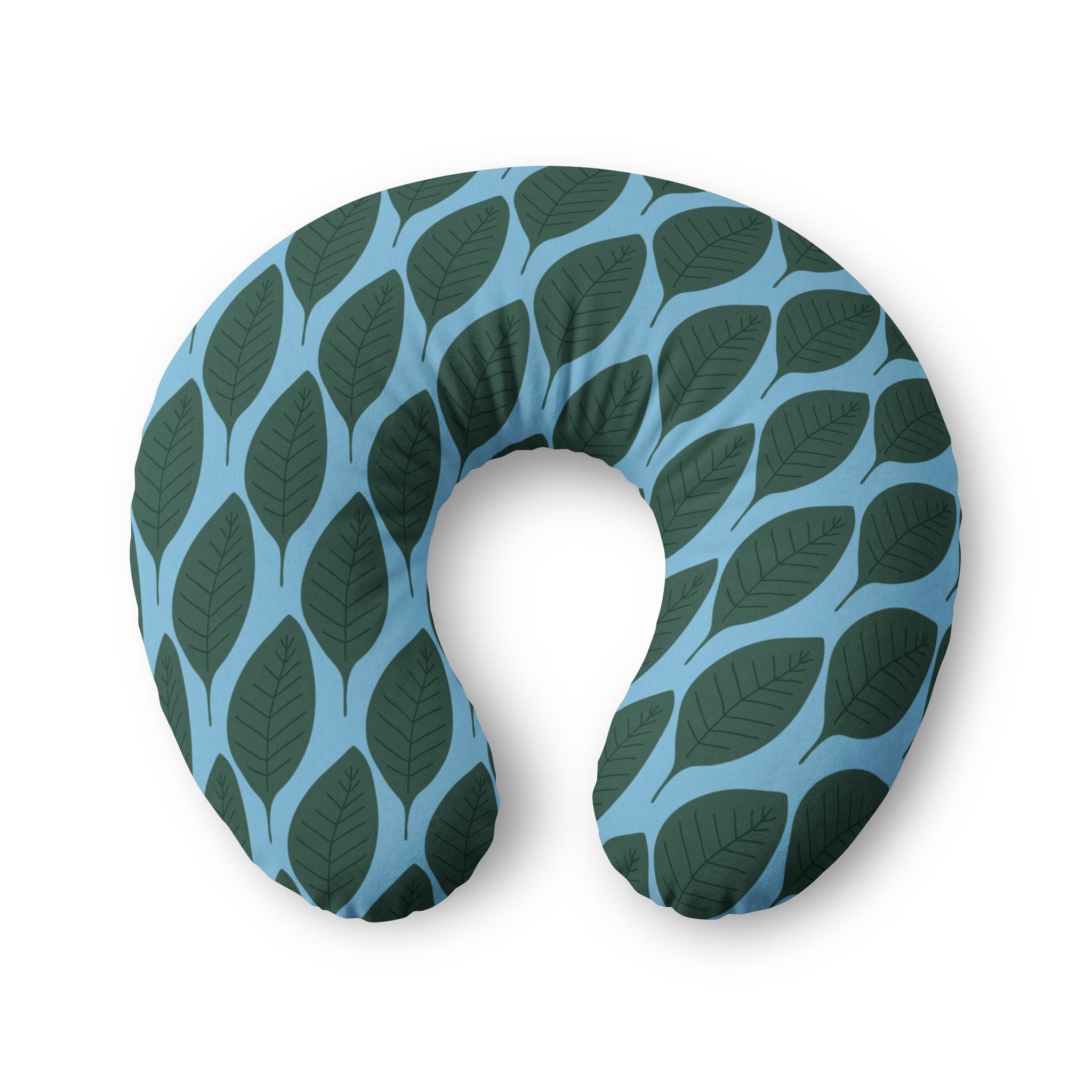 Leafy Nursing Pillow Cover (Blue)